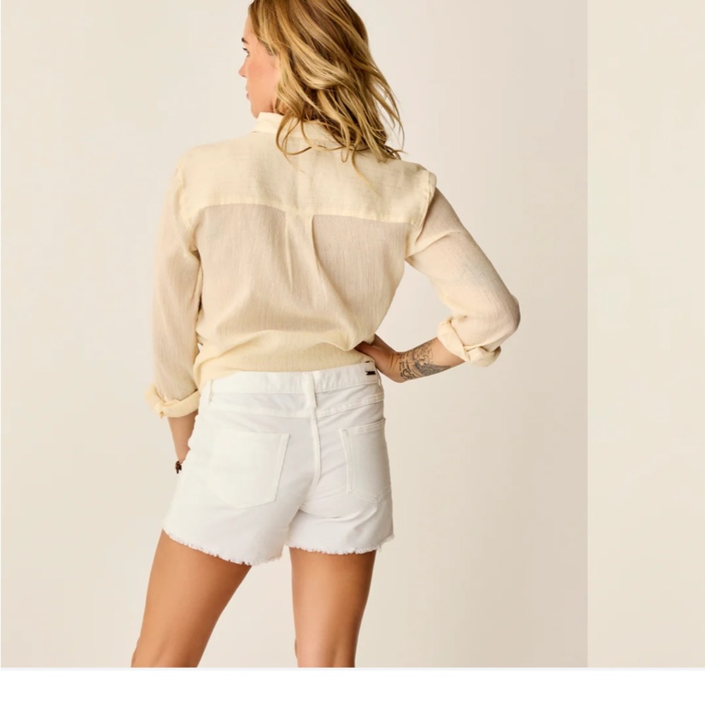 Carve Designs Organic cotton w gold lurex Taylor Gauze Tunic Shirt